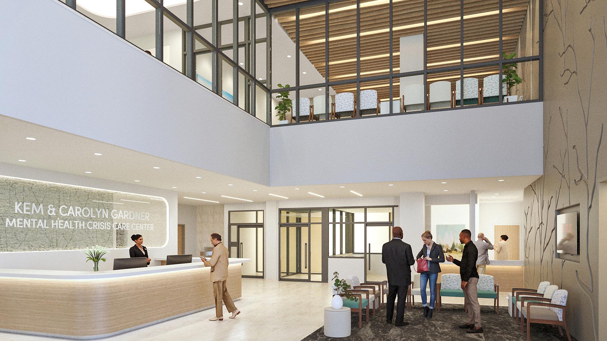 Conceptual rendering of crisis care center lobby